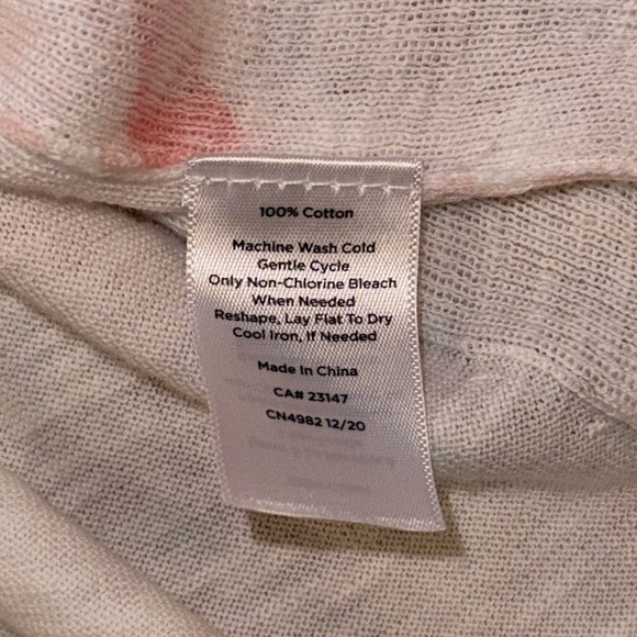 TALBOTS SLUB COTTON V-NECK SWEATER PAISLEY - Women’s M Orange - Picture 15 of 15